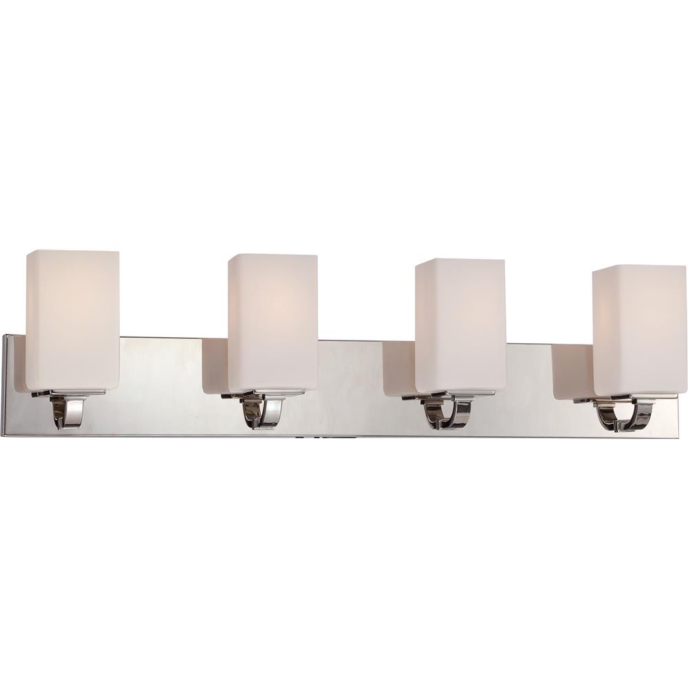 Nuvo Lighting 60/5184  Vista - 4 Light Vanity Fixture with Etched Opal Glass in Polished Nickel Finish